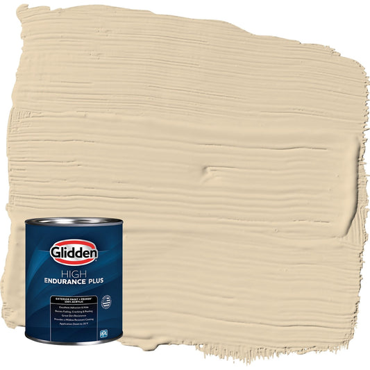 Glidden HEP Almond Cream / Beige Satin Exterior Paint with Primer, 1 Quart