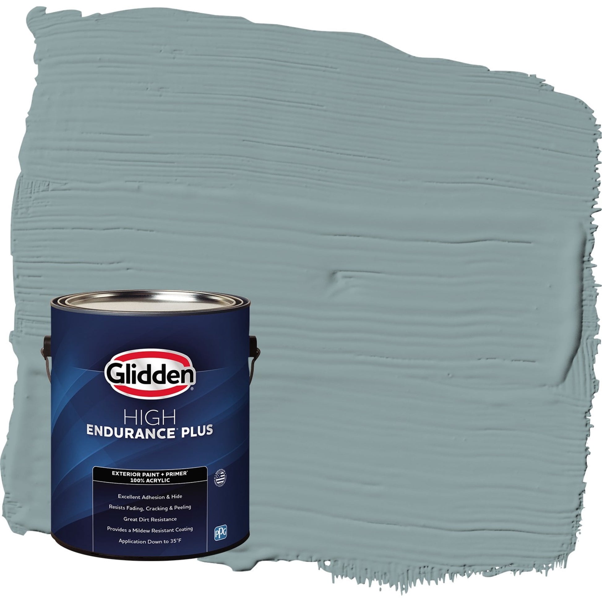 Glidden HEP Aqua Smoke / Blue Flat Exterior Paint with Primer, 1 Gallon