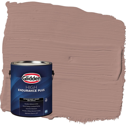 Glidden HEP Bedford Brown / Red Flat Exterior Paint with Primer, 1 Gallon