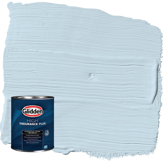 Glidden HEP Blue Pearl / Blue Satin Exterior Paint with Primer, 1 Quart
