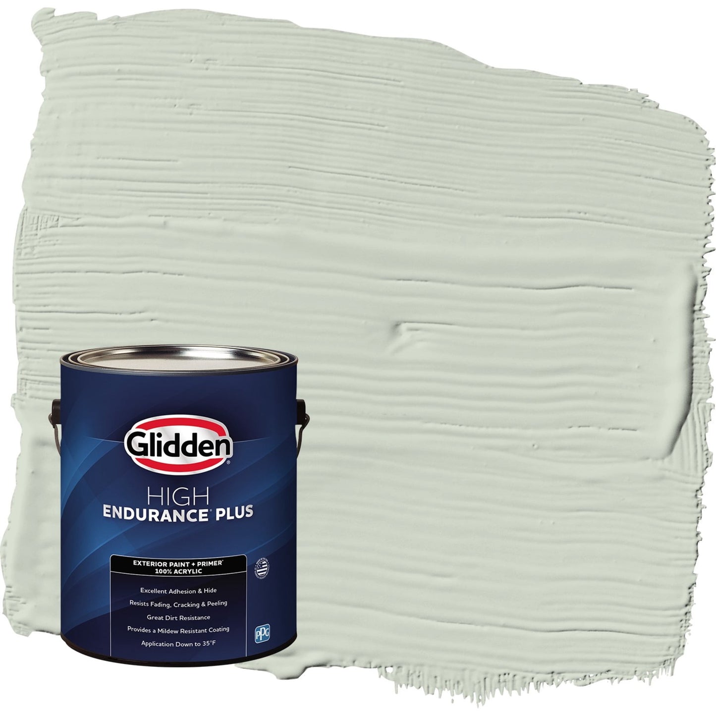 Glidden HEP Castaway / Green Satin Exterior Paint with Primer, 1 Gallon