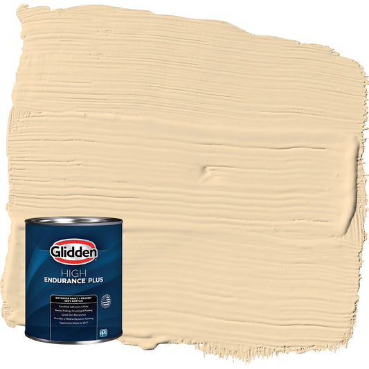 Glidden HEP Chai Tea Latte / Yellow Semi-Gloss Exterior Paint with Primer, 1 Quart