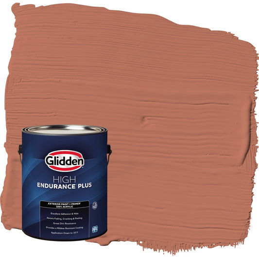 Glidden Pintura Exterior Satinada de Canela Triturada/naranja con ImprimaciÃ³n, 1 GalÃ³n