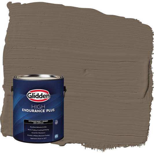 Glidden HEP Curlew / Brown Satin Exterior Paint with Primer, 1 Gallon