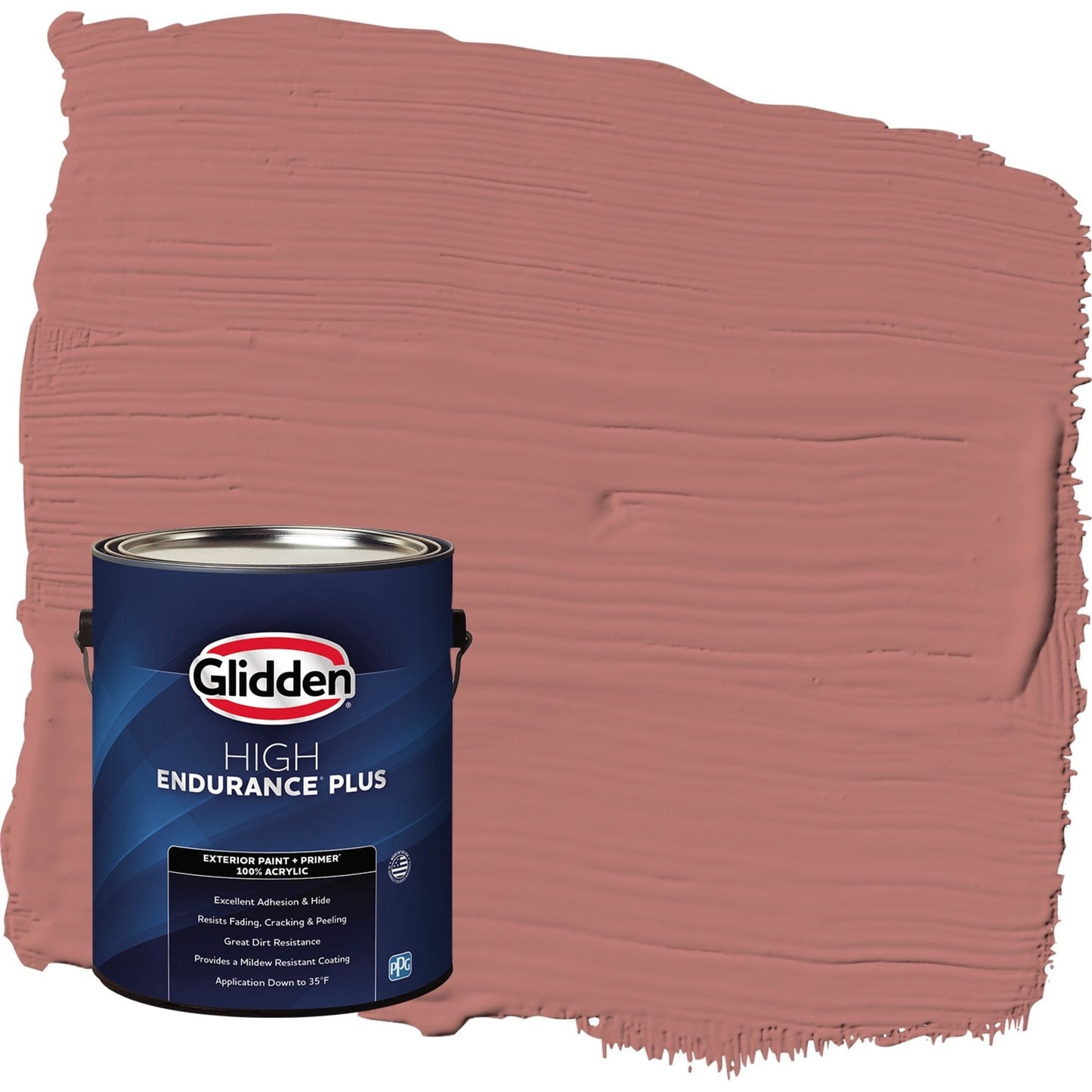 Glidden HEP Earth Rose / Red Semi-Gloss Exterior Paint with Primer, 1 Gallon