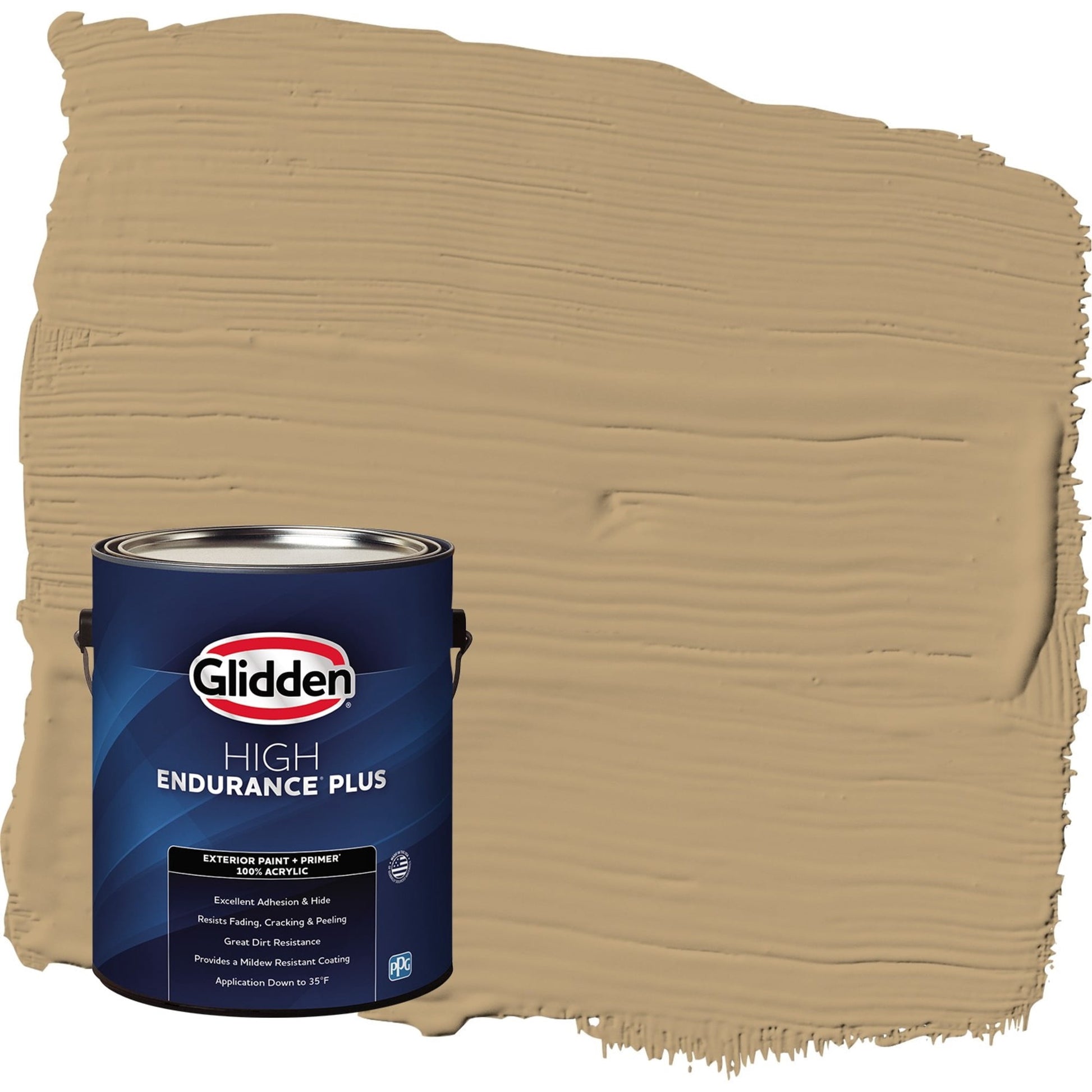 Glidden HEP Earthy Ocher / Beige Satin Exterior Paint with Primer, 1 Gallon