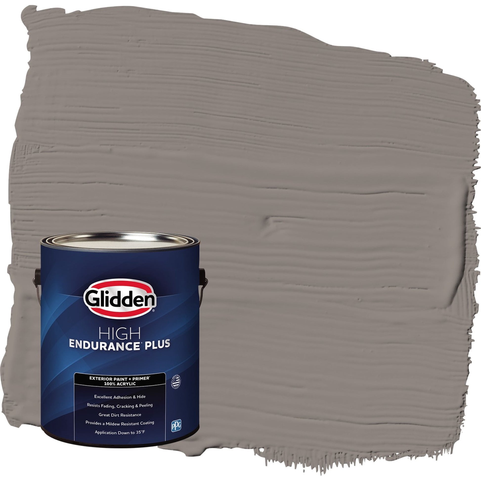 Glidden HEP Elephant Gray / Grey Semi-Gloss Exterior Paint with Primer, 1 Gallon