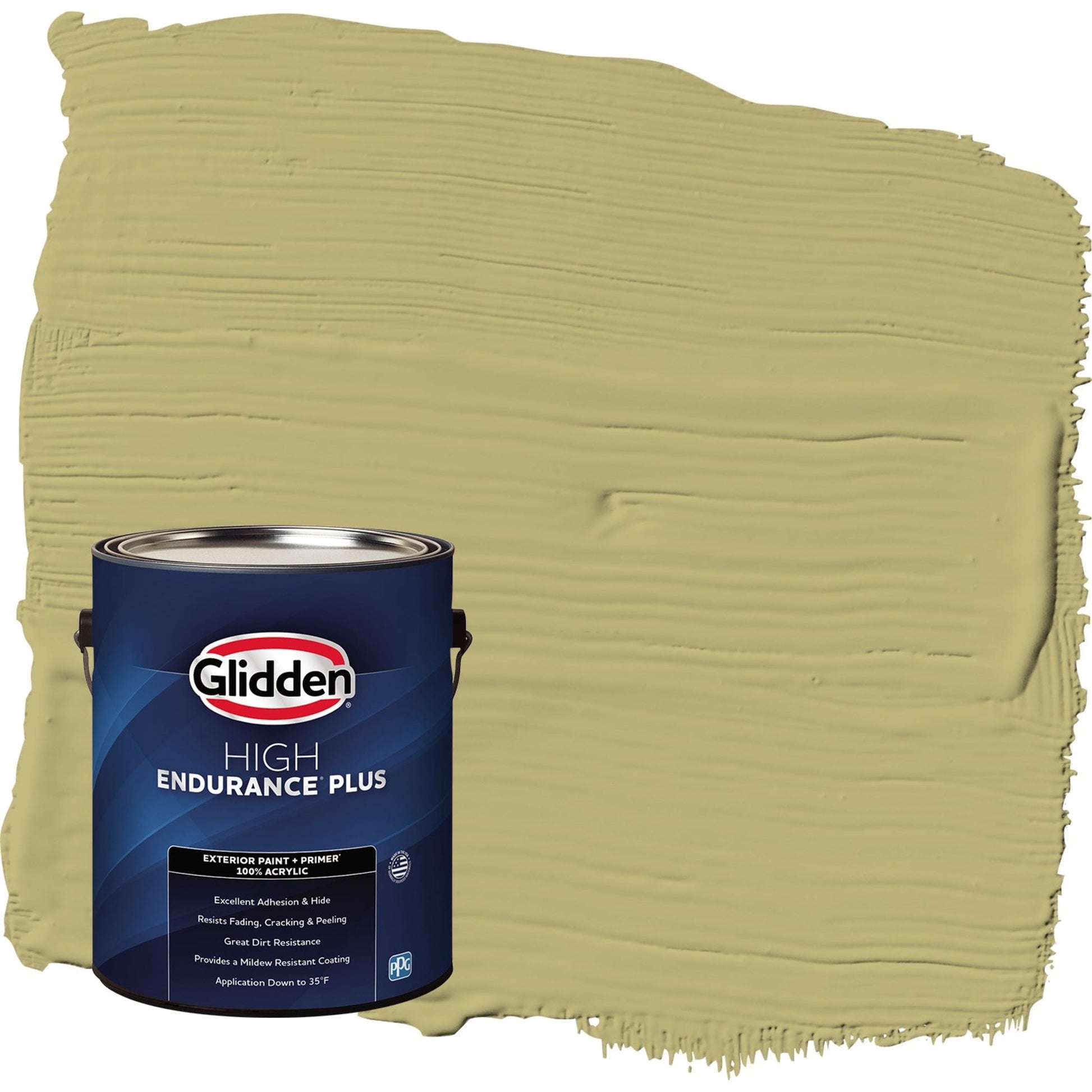 Glidden HEP Gracious Glow / Green Flat Exterior Paint with Primer, 1 Gallon