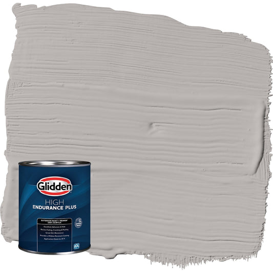 Glidden HEP Gray Marble / Grey Satin Exterior Paint with Primer, 1 Quart