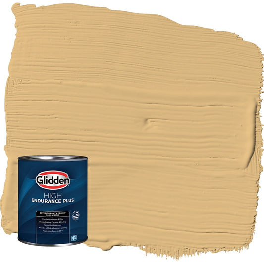 Glidden HEP Honey Bunny / Yellow Satin Exterior Paint with Primer, 1 Quart