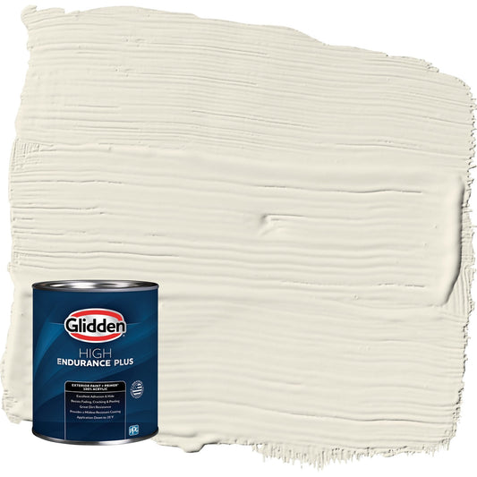 Glidden HEP Off White / White Semi-Gloss Exterior Paint with Primer, 1 Quart