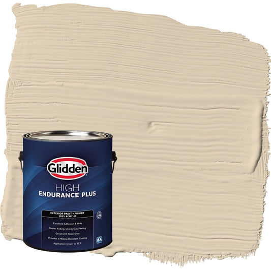Glidden HEP Seriously Sand / Beige Flat Exterior Paint with Primer, 1 Gallon