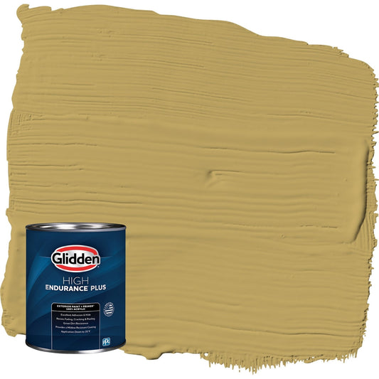 Glidden HEP Shutter Bug / Yellow Satin Exterior Paint with Primer, 1 Quart