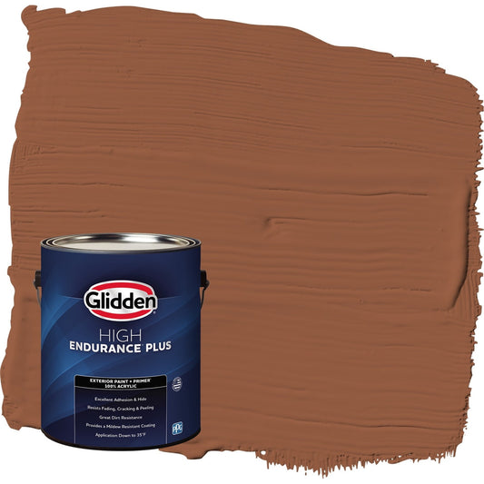 Glidden HEP Spiced Cider / Orange Satin Exterior Paint with Primer, 1 Gallon