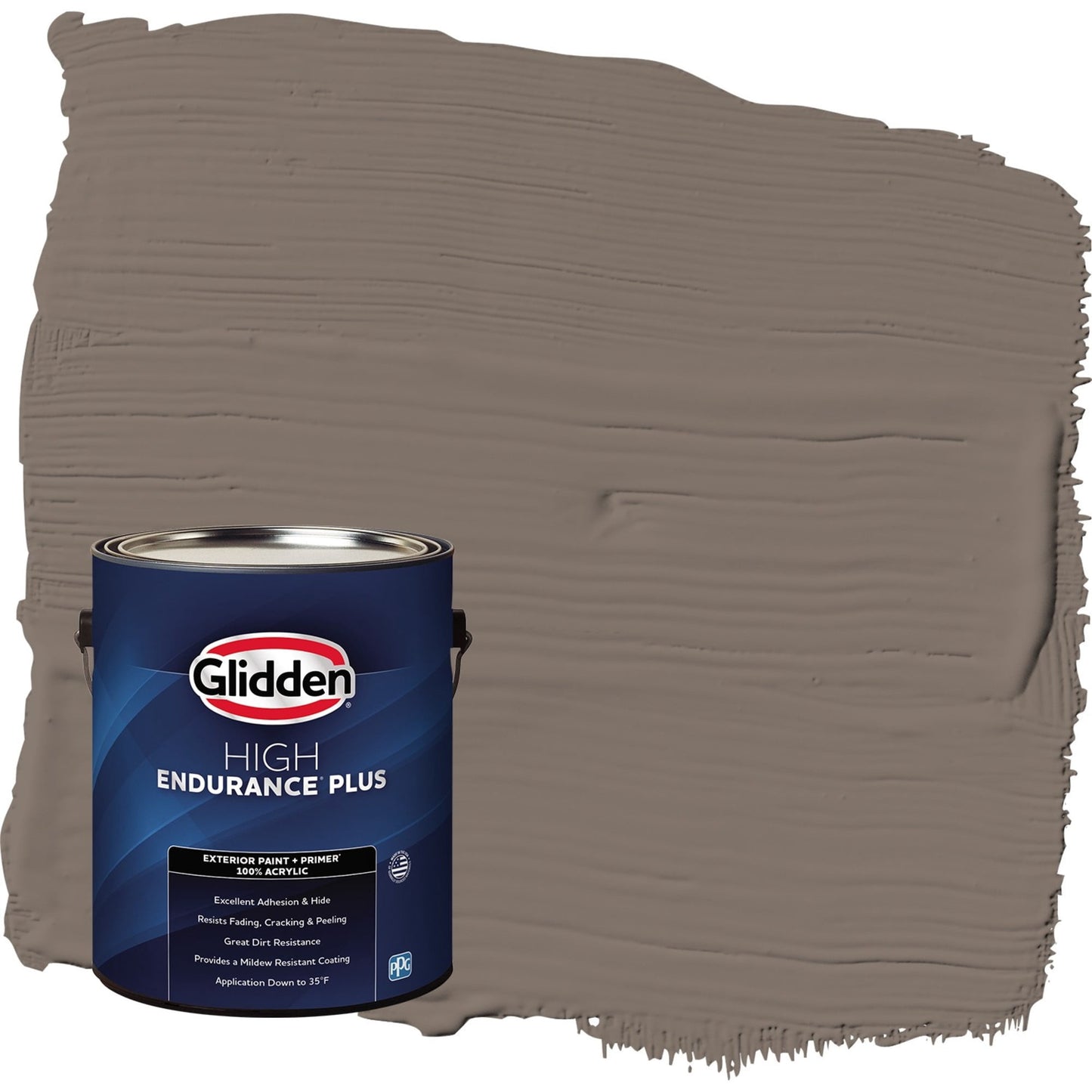 Glidden HEP Tattle Tail / Brown Satin Exterior Paint with Primer, 1 Gallon