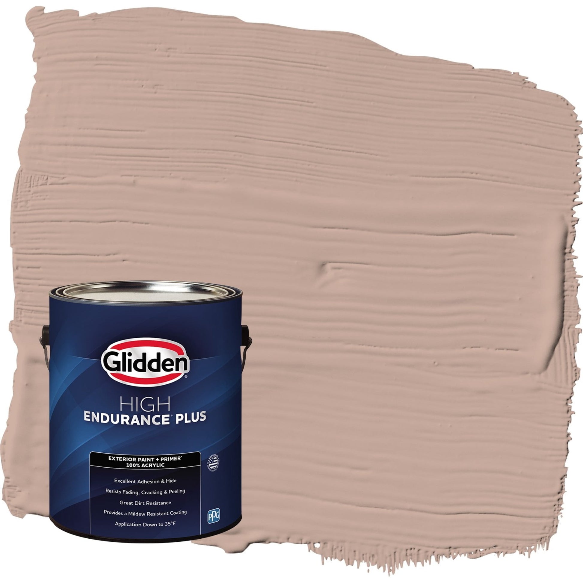 Glidden HEP Taupe Tapestry / Beige Flat Exterior Paint with Primer, 1 Gallon