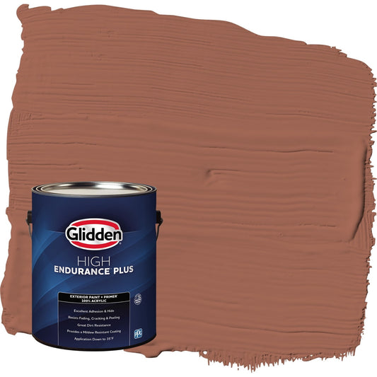 Glidden HEP Warm Up / Orange Flat Exterior Paint with Primer, 1 Gallon