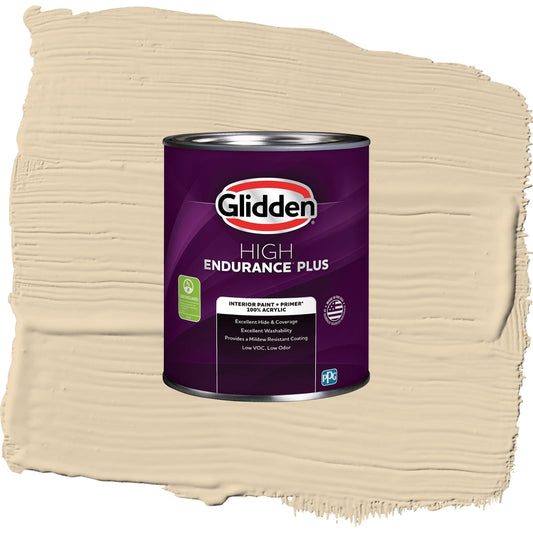 Glidden HEP Almond Cream / Beige, Semi-Gloss Interior Paint with Primer, 1 Quart