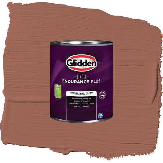 Glidden HEP Apple Brown Betty / Orange, Eggshell Interior Paint with Primer, 1 Quart