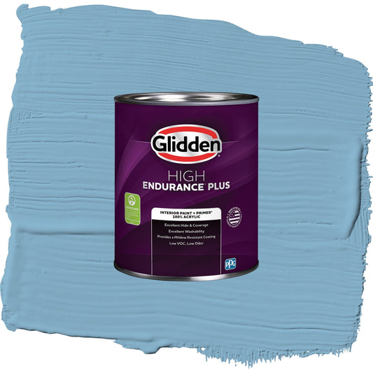 Glidden HEP Arabella / Blue, Semi-Gloss Interior Paint with Primer, 1 Quart