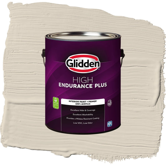 Glidden HEP Cool Concrete / Beige, Flat Interior Paint with Primer, 1 Gallon