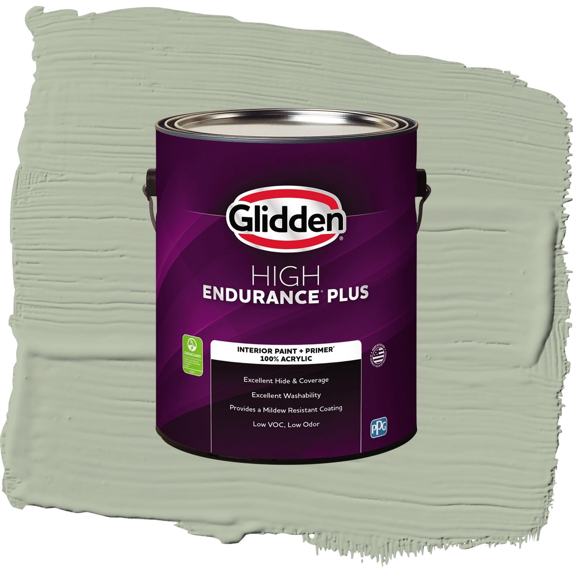 Glidden HEP Light Sage / Green, Flat Interior Paint with Primer, 1 Gallon