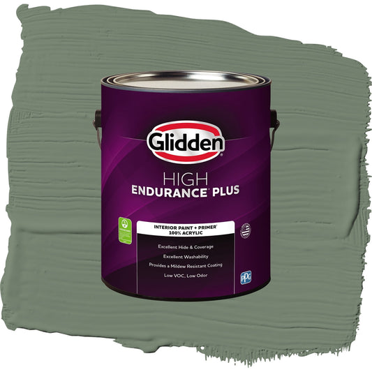 Glidden HEP Lottery Winnings / Green, Flat Interior Paint with Primer, 1 Gallon