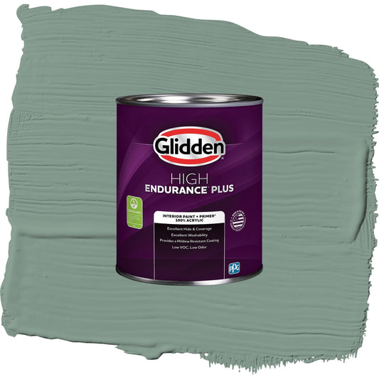 Glidden HEP Paradise Found / Green, Eggshell Interior Paint with Primer, 1 Quart