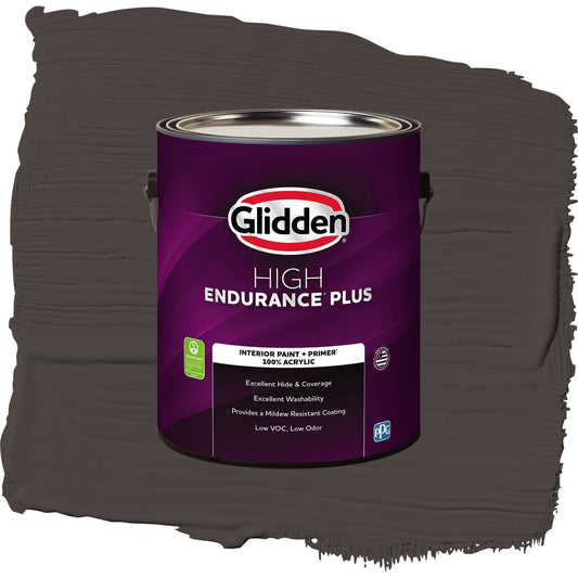Glidden HEP Phantom Mist / Brown, Flat Interior Paint with Primer, 1 Gallon