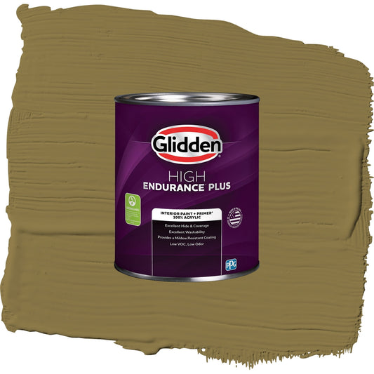 Glidden HEP Pickled Okra / Green, Eggshell Interior Paint with Primer, 1 Quart