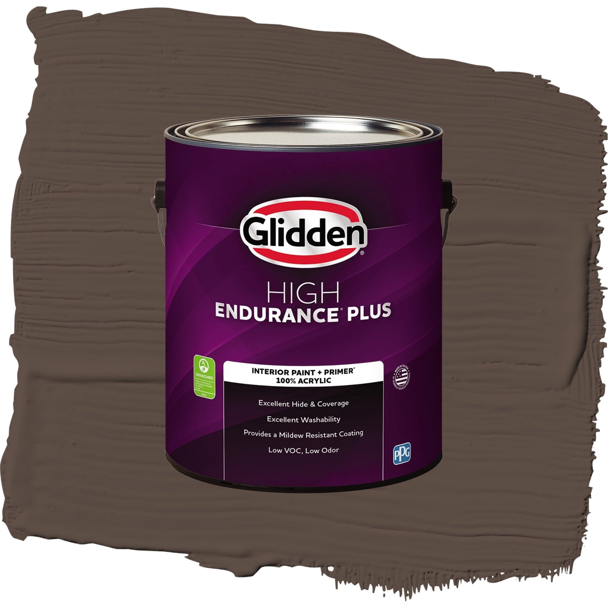 Glidden HEP Sarsaparilla / Brown, Flat Interior Paint with Primer, 1 Gallon