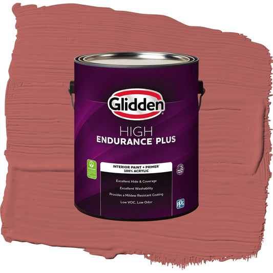 Glidden HEP Sienna Red / Red, Flat Interior Paint with Primer, 1 Gallon