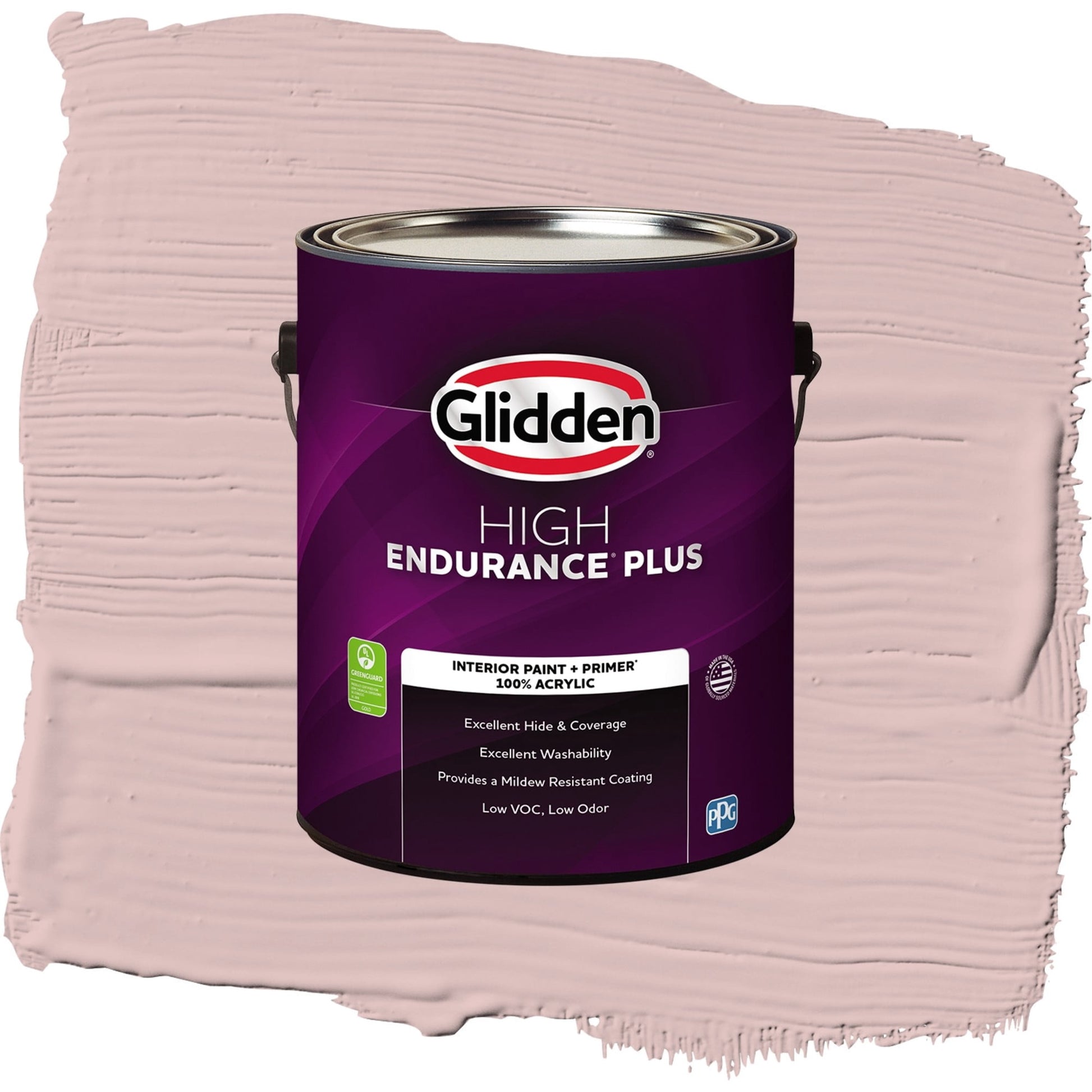 Glidden HEP Tea Time / Pink, Flat Interior Paint with Primer, 1 Gallon