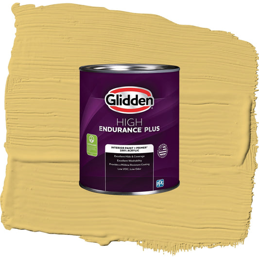 Glidden HEP Tropical Siesta / Yellow, Eggshell Interior Paint with Primer, 1 Quart
