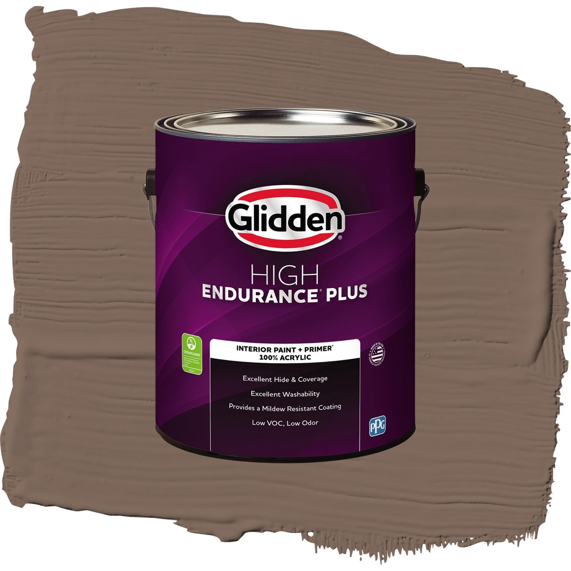 Glidden HEP Warrior / Brown, Semi-Gloss Interior Paint with Primer, 1 Gallon