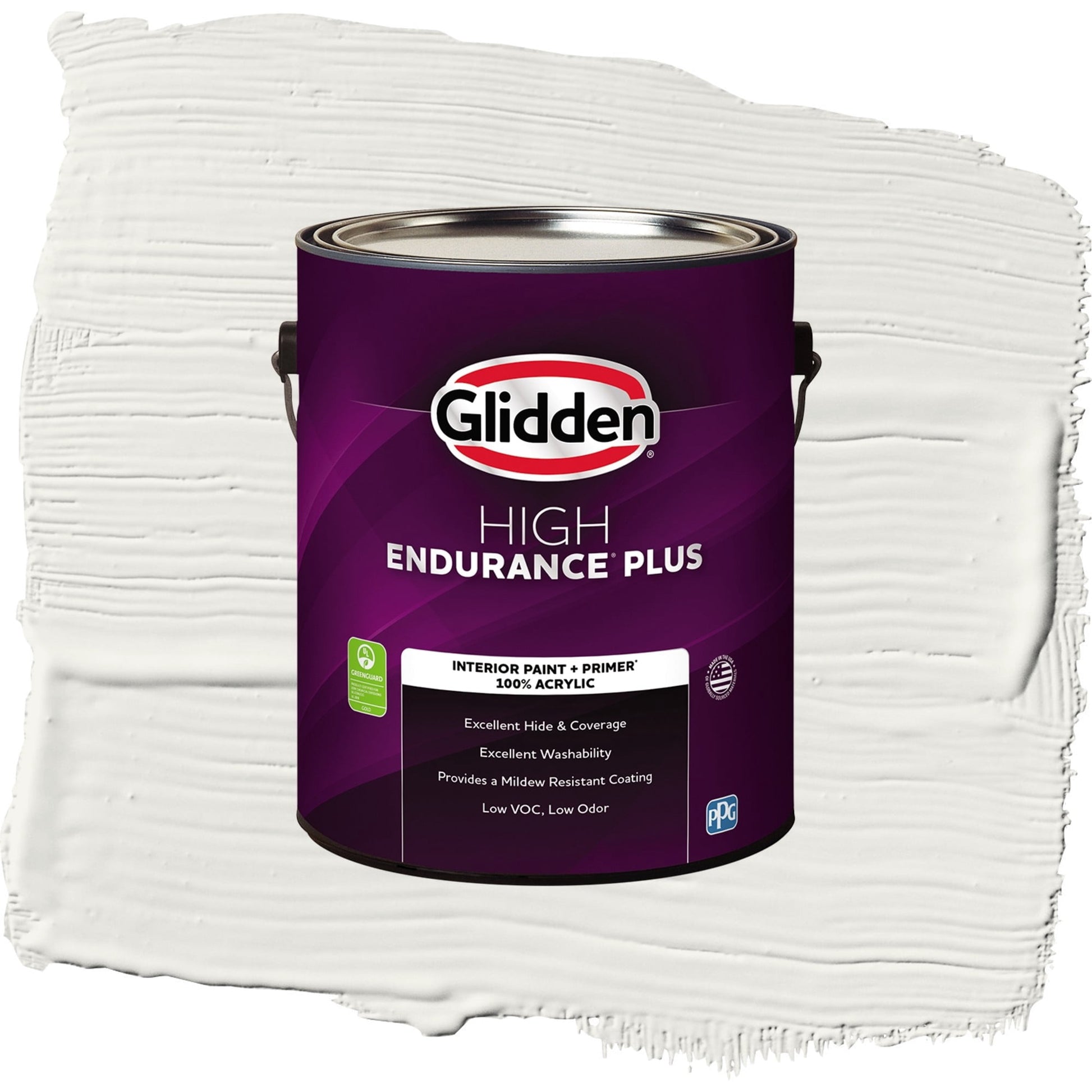Glidden HEP Willow Springs / White Flat Interior Paint with Primer, 1 Gallon