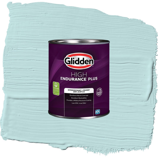 Glidden HEP Misty Aqua / Blue, Eggshell Interior Paint with Primer, 1 Quart