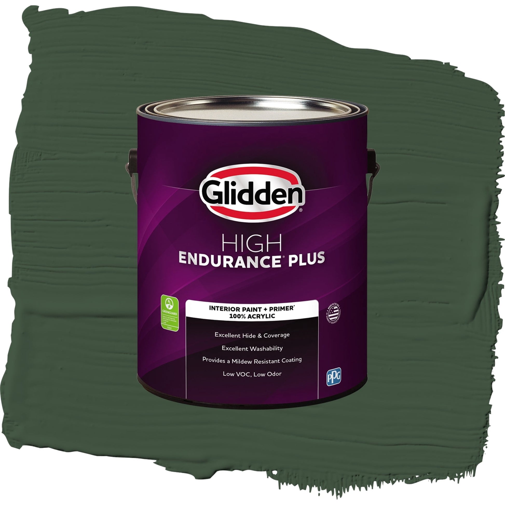 Glidden HEP Pine Forest / Green, Eggshell Interior Paint with Primer, 1 Gallon