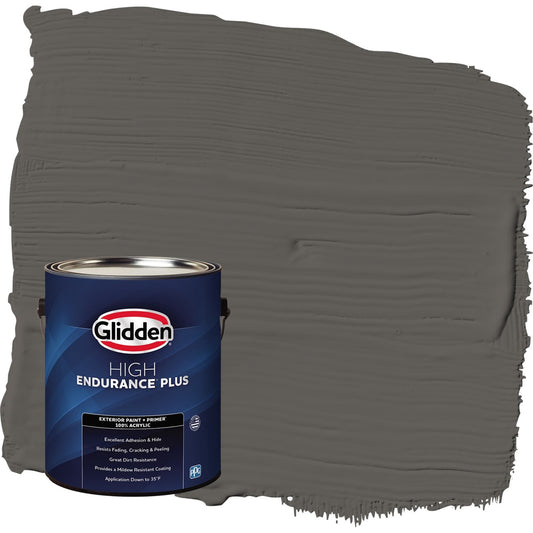 Glidden HEP Stone's Throw / Gray Flat Exterior Paint with Primer, 1 Gallon
