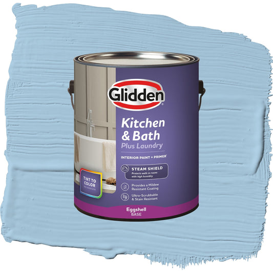 Glidden Glidden Kitchen Bath and Laundry Blue Bows / Blue, Eggshell Interior Paint with Primer, 1 Gallon