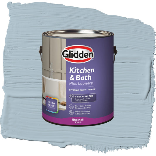 Glidden Glidden Kitchen Bath and Laundry Chambray / Blue, Eggshell Interior Paint with Primer, 1 Gallon