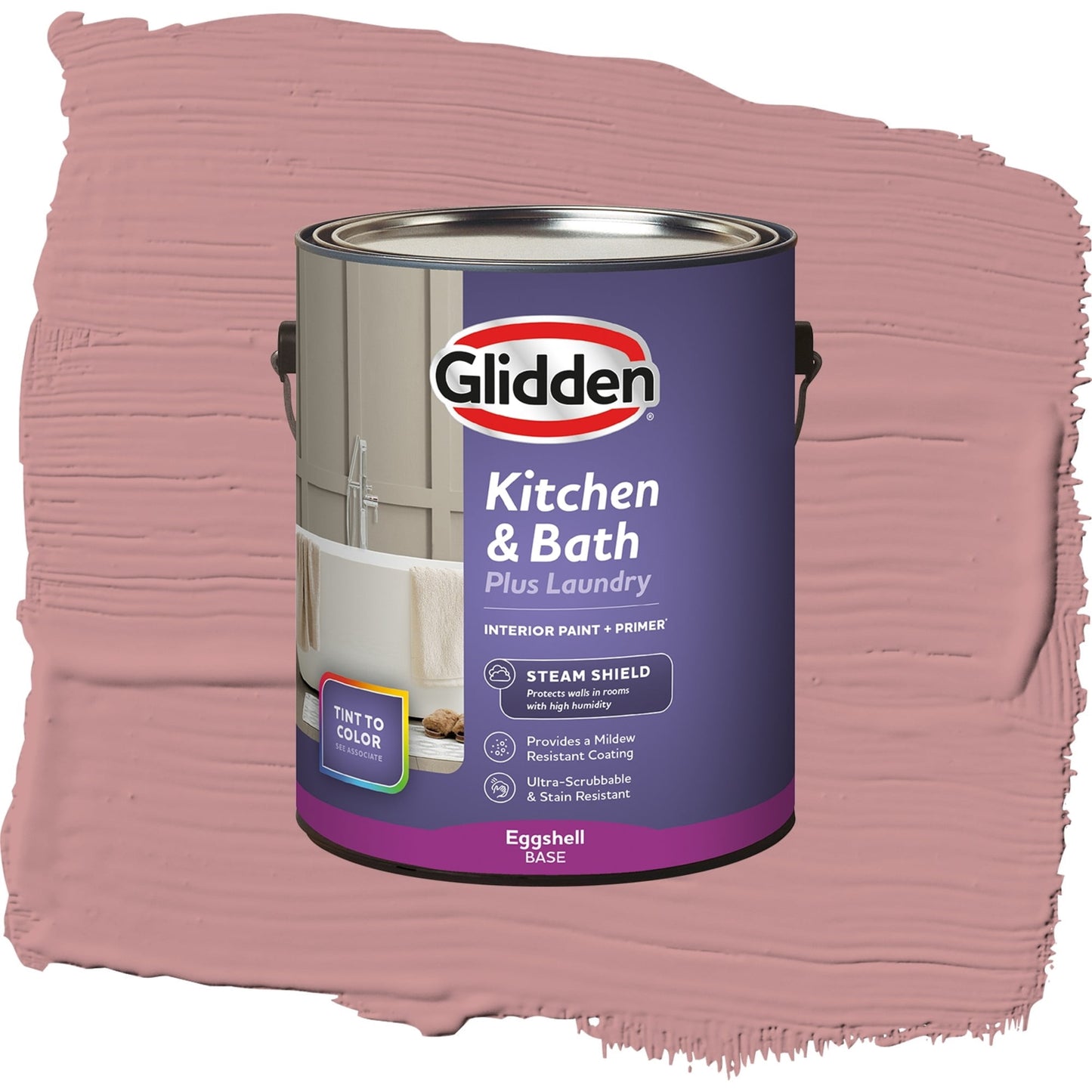 Glidden Glidden Kitchen Bath and Laundry Floral Tapestry / Pink, Eggshell Interior Paint with Primer, 1 Gallon