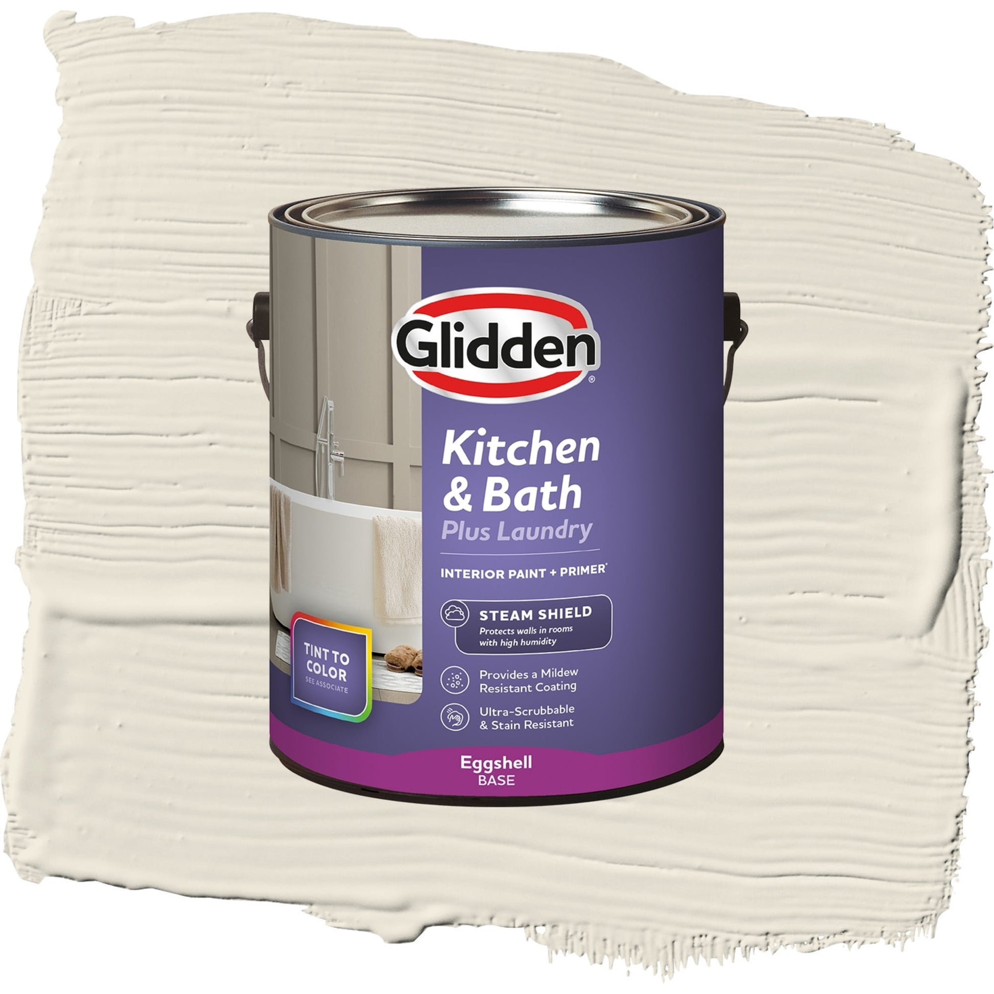Glidden Glidden Kitchen Bath and Laundry Focus / Off White, Eggshell Interior Paint with Primer, 1 Gallon