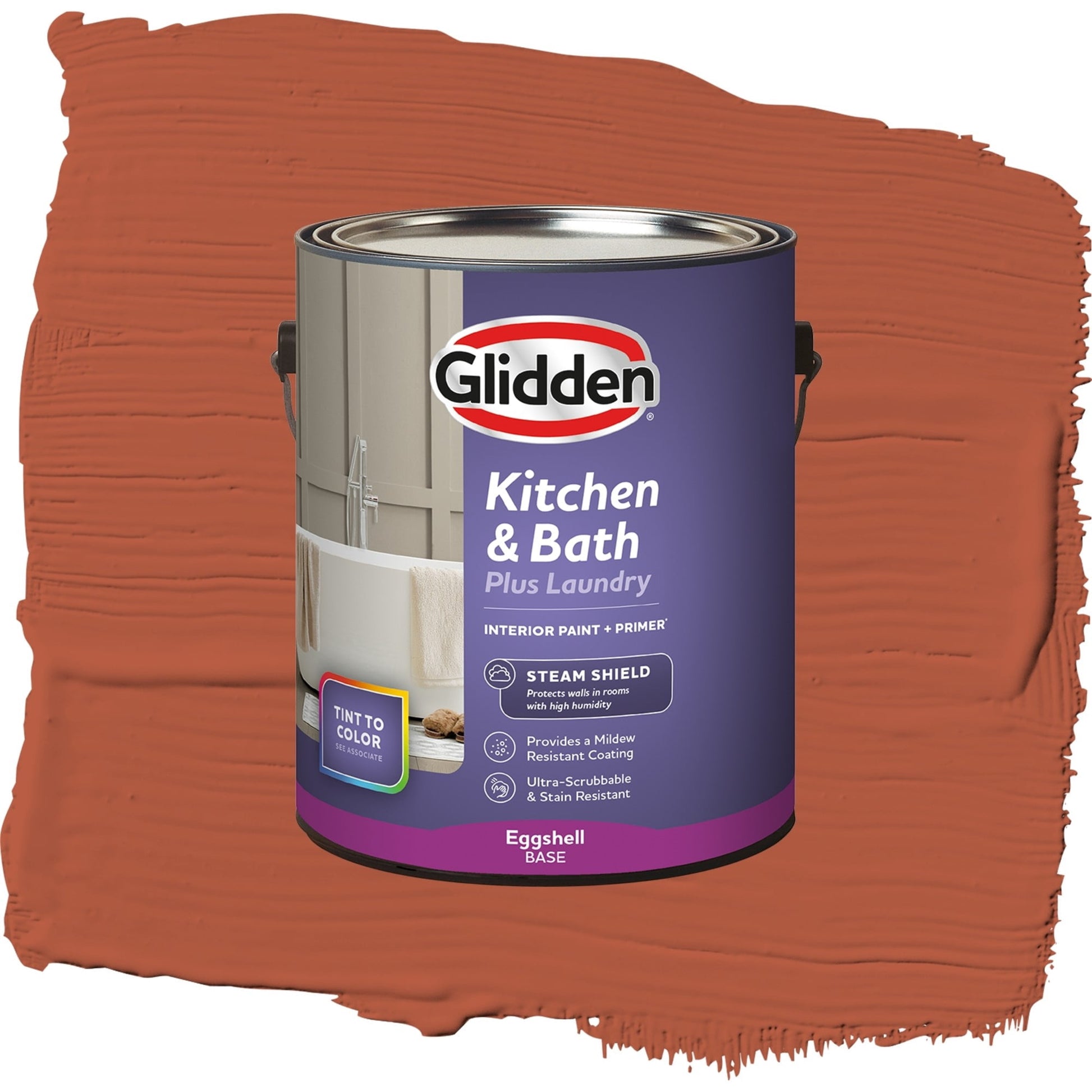 Glidden Glidden Kitchen Bath and Laundry Glowing Firelight / Red, Eggshell Interior Paint with Primer, 1 Gallon