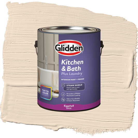 Glidden Glidden Kitchen Bath and Laundry Oatmeal Cookie / Beige, Eggshell Interior Paint with Primer, 1 Gallon