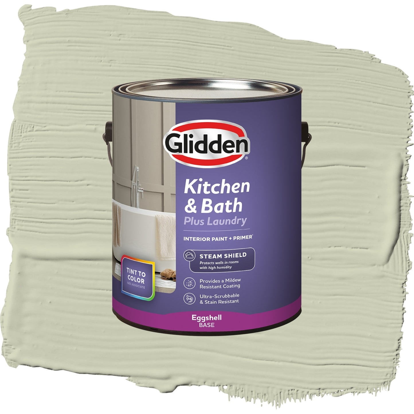 Glidden Glidden Kitchen Bath and Laundry Only Olive / Green, Eggshell Interior Paint with Primer, 1 Gallon