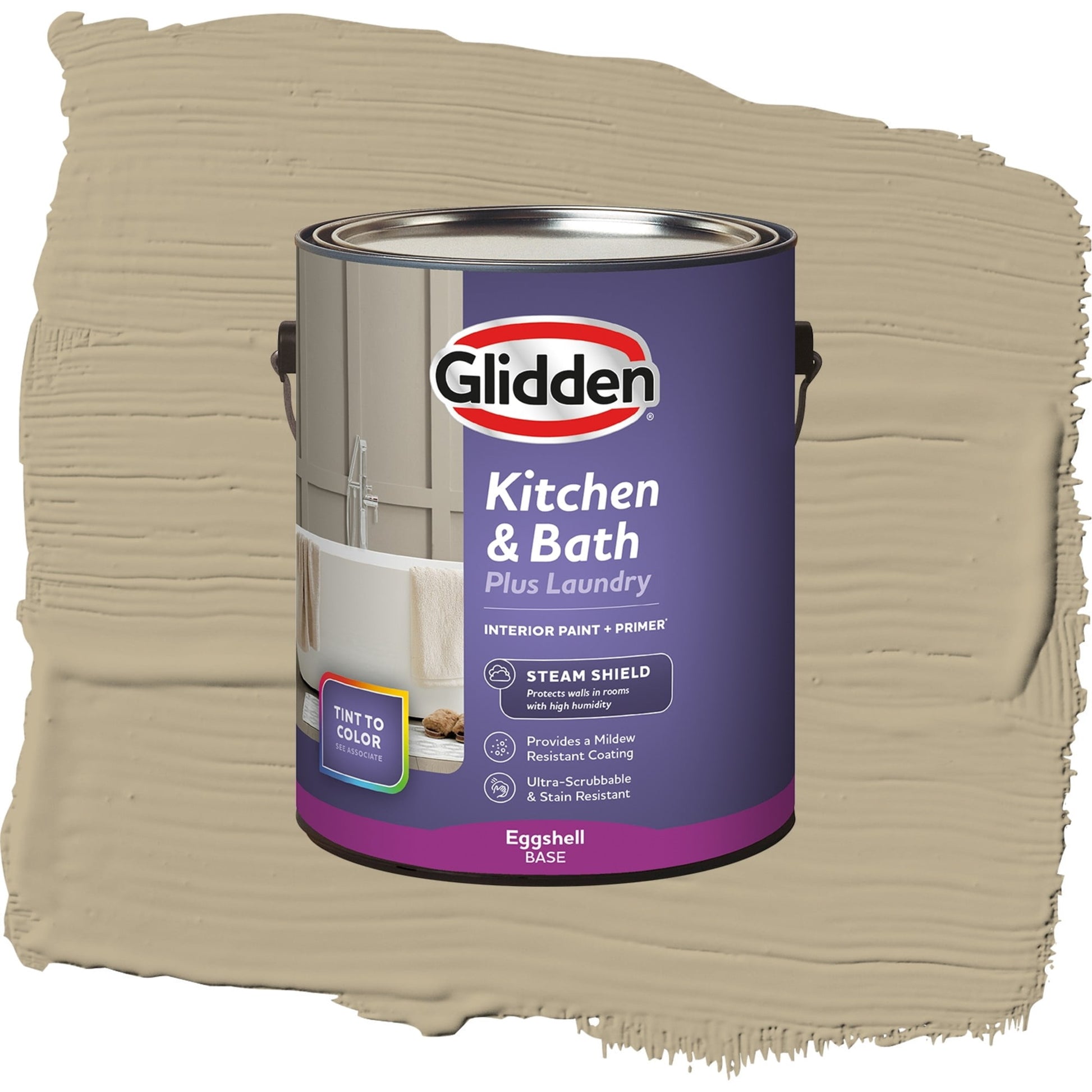 Glidden Glidden Kitchen Bath and Laundry Prairie Dust / Brown, Eggshell Interior Paint with Primer, 1 Gallon