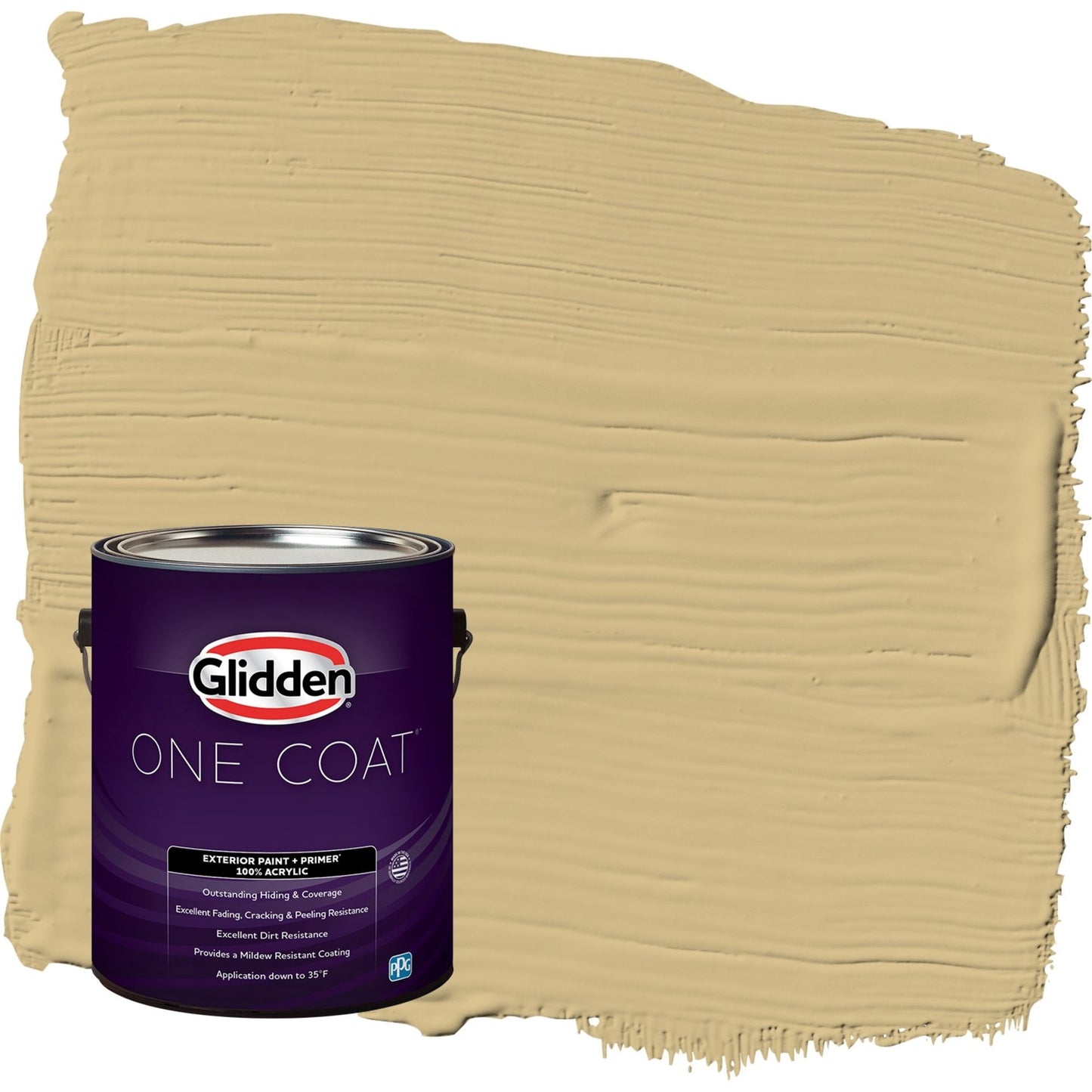 Glidden One Coat Appalachian Trail / Yellow Semi-Gloss Exterior Paint with Primer, 1 Gallon