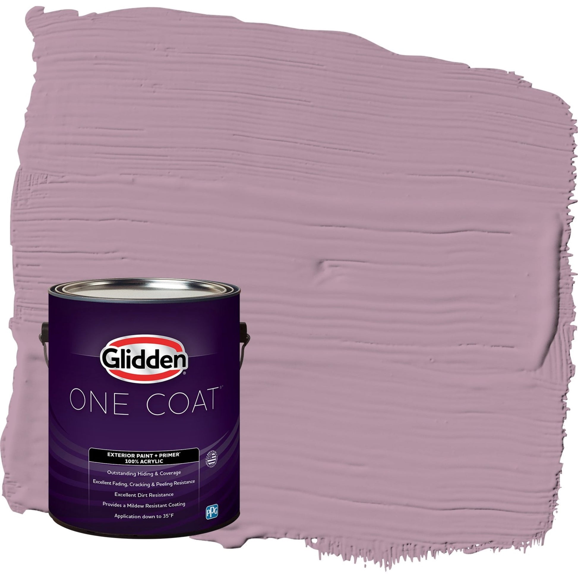 Glidden One Coat Ashberry / Purple Semi-Gloss Exterior Paint with Primer, 1 Gallon