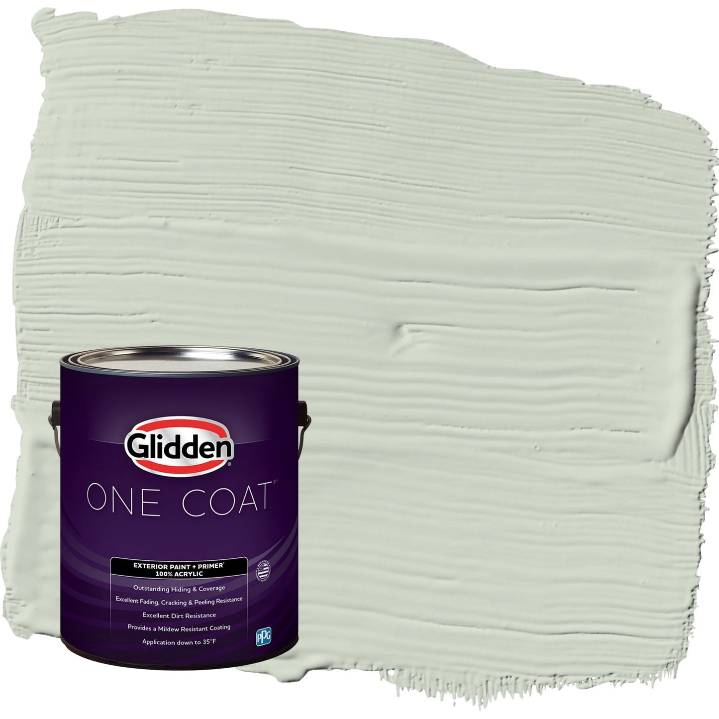 Glidden One Coat Castaway / Green Semi-Gloss Exterior Paint with Primer, 1 Gallon